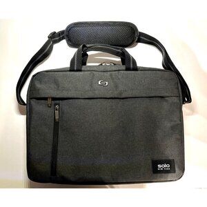 Solo New York Rivington Slim Briefcase Bag Laptop MacBook Case Fully Padded Gray